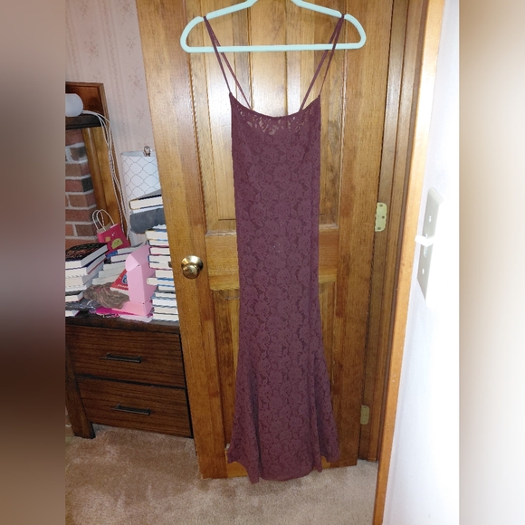 Anthropologie Lace Godet Maxi Slip Dress In Cocoa - Picture 6 of 12